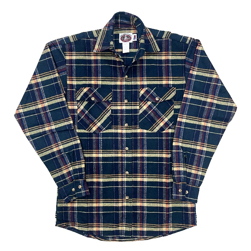 Bold Pants Mens Flannel Button Shirt - Spruce, Navy, & Tan