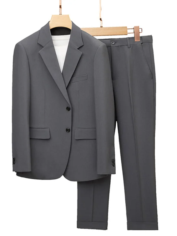 Versatile Shorts Men's Slim Fit Business Two Piece Suit