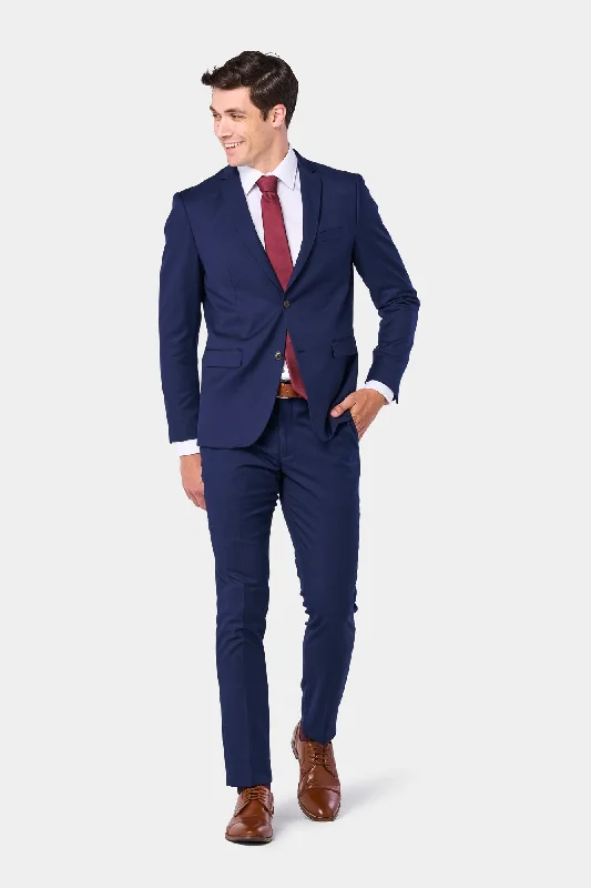 Cool Shorts Modern Navy Blue 2 Button Suit