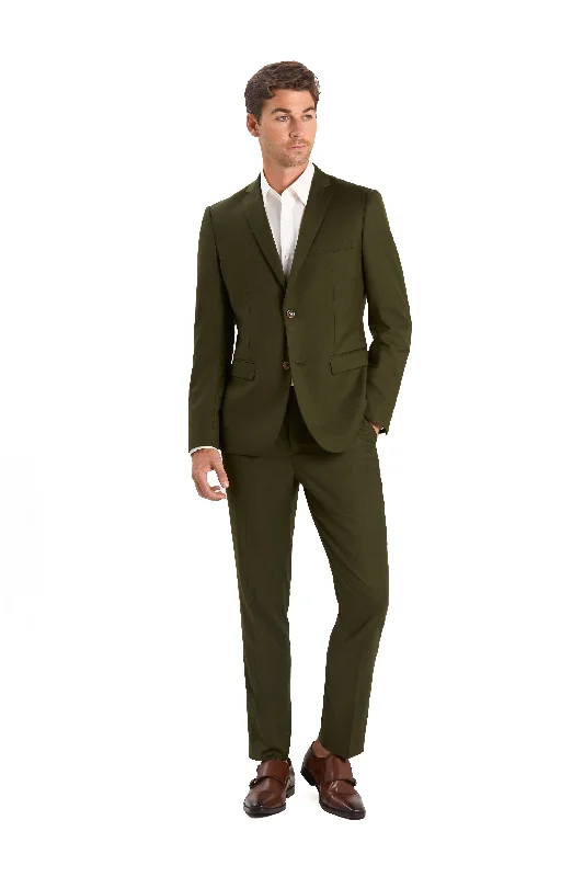 Casual Sneakers Olive Green 2 Button Suit