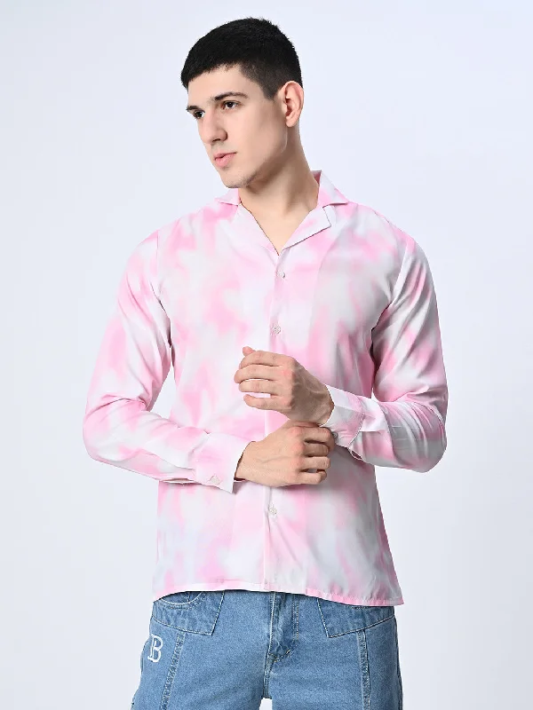 Smart Layers Pink Tie Dye printed Full Sleeve Shirt