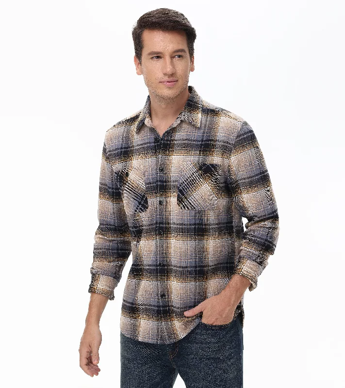 Relaxed Sweaters Plaid Button Down Shirt