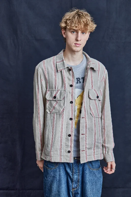 Basic Casuals Red Stripe Linen Workshirt