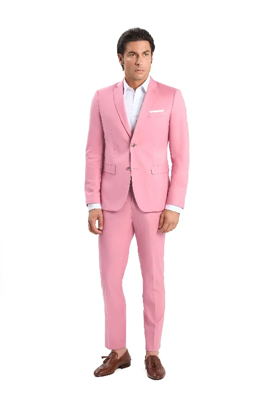 Sporty Looks Salmon Pink 2 Button Suit