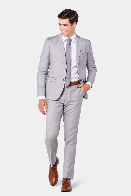 Trendy Footwear Silver Gray 2 Button Suit