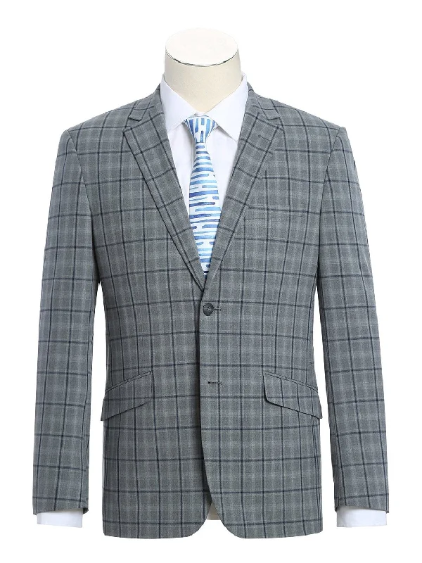 Basic Casuals Men's Slim Fit Stretch Checked Suits