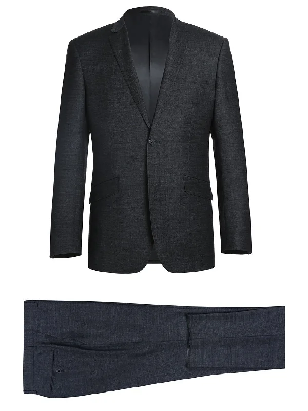 Versatile Tops Men's Two Piece Slim Fit Wool Blend Suit