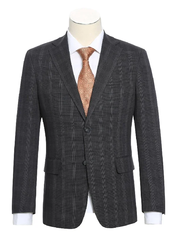 Fashion Jackets English Laundry Single Breasted Two Button Checked Notch Lapel Suit