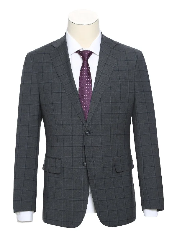 Premium Hoodies English Laundry Slim Fit Charcoal Checked Wool Suit