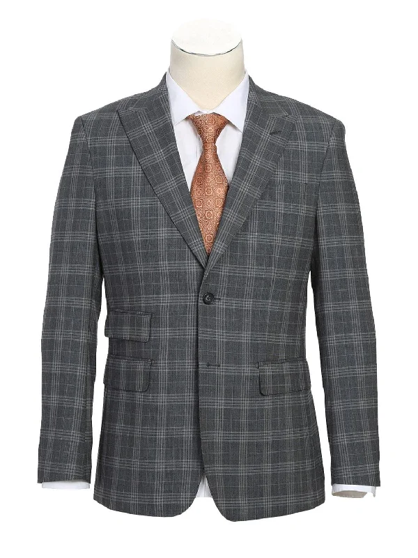 Practical Hoodies Gray Check Peak Wool Suit