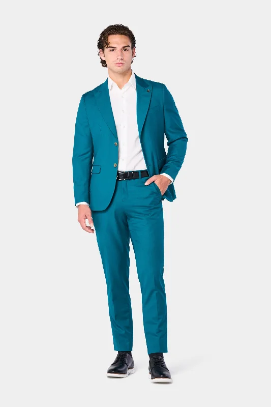 Relaxed Footwear Teal 2 Button Suit