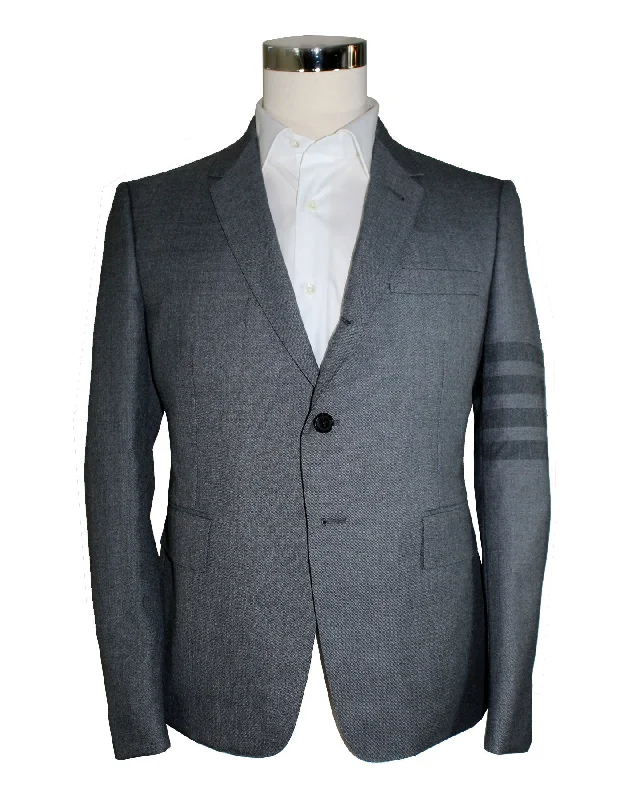 Trendy Layers Thom Browne Sport Coat Medium Gray 4 Bar Design EU 52 / US 42 SALE